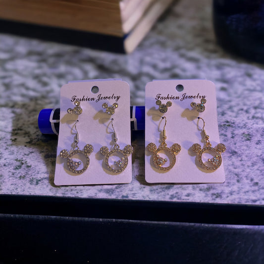 2 Pack Mickey Mouse Earings